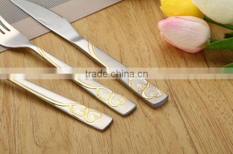 89pcs stainless steel gold plated cutlery for Turkey Iran market