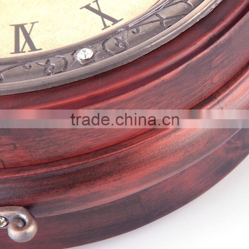 Modern Design Home Decor Brown Wooden Art Double Sided Wall Clocks For Gifts