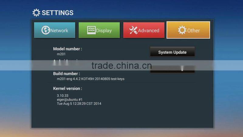Quad Core Android OTT TV BOX Amlogic S805 with WIFI