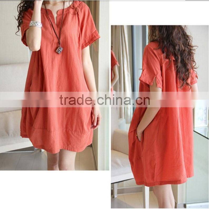 Cotton Linen V-neck Formal Casual Pregnancy Clothing Summer Plus Size