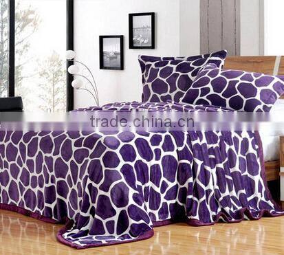 most popular colorful giraffe print flannel blanket