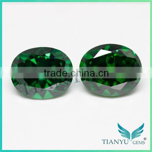 Artificial stone polished, custom cut gemstones, blue green zircon cubic zirconia stones european machine star cut