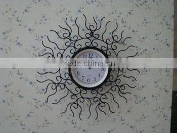 wholesale Wrought Iron home decor handicrafts vintage 24" digital metal wall clock