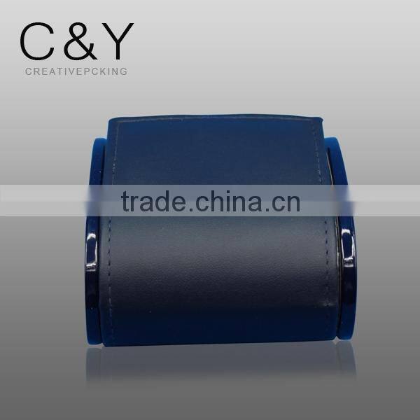 Wooden Base PU Leather Lid Jewelry Box Ring Box