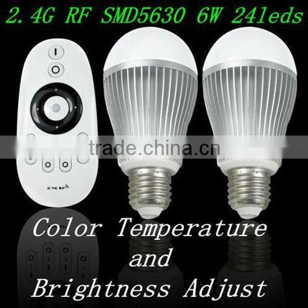 Remote control dimmable 2.4G wireless led bulb light E26