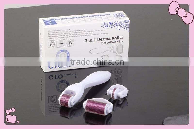 Popular 3 in 1 derma roller with 180 / 600/ 1200 needles (CE approval)