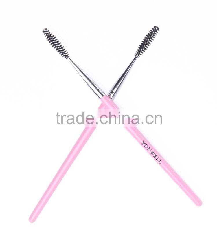 1pcs Pink Wood Eyelash Brush Mascara Brush