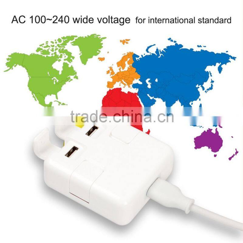 Universal 100-240V 4 port usb cable charger multi-nation travel adapter with usb charger