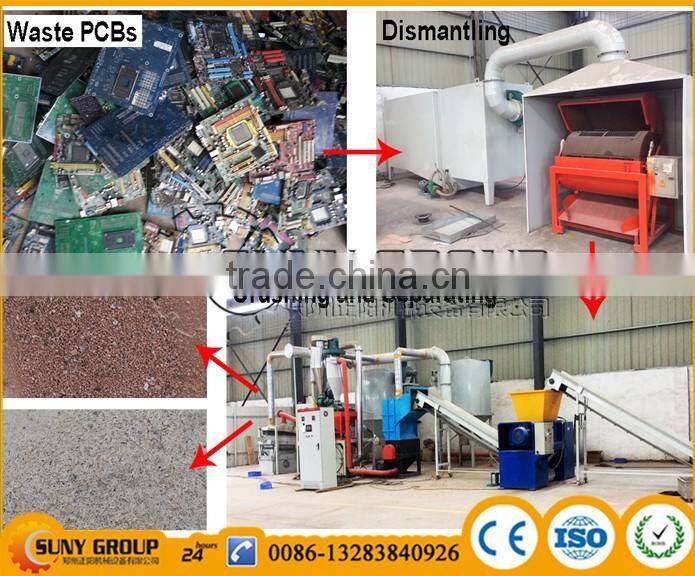 300 kg hour Computer Motherboards Scrap Recycling Plant for Copper