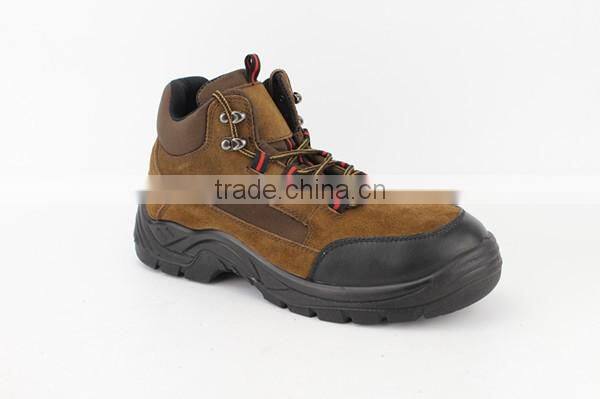 Executive Mens Brown Suede Leather Work Safety Shoes
