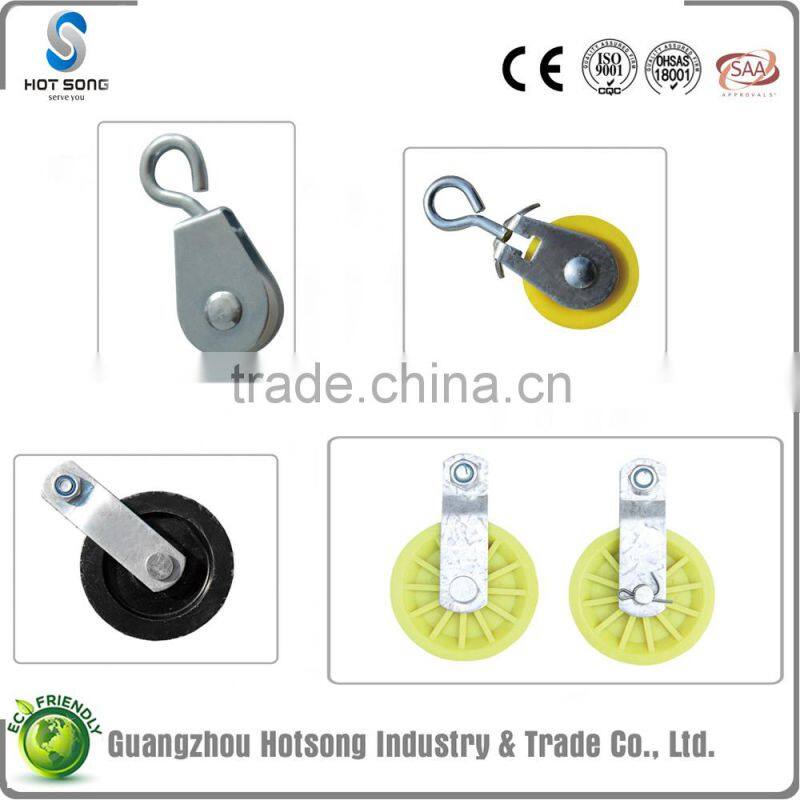 HS-P22 China manufacture high quality custom small galvanized iron plastic pulley for sale