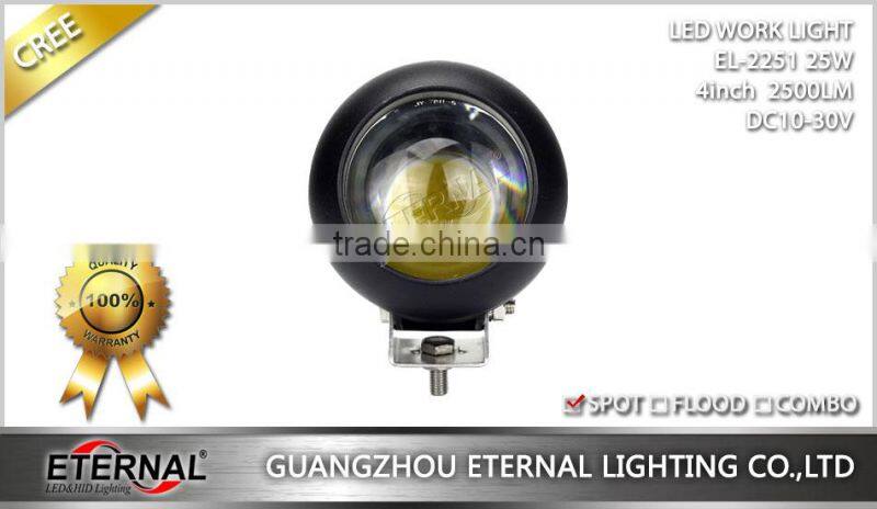 4in round 25W high power cob led work light 4x4 Jeep off-road SUV high power led fog light