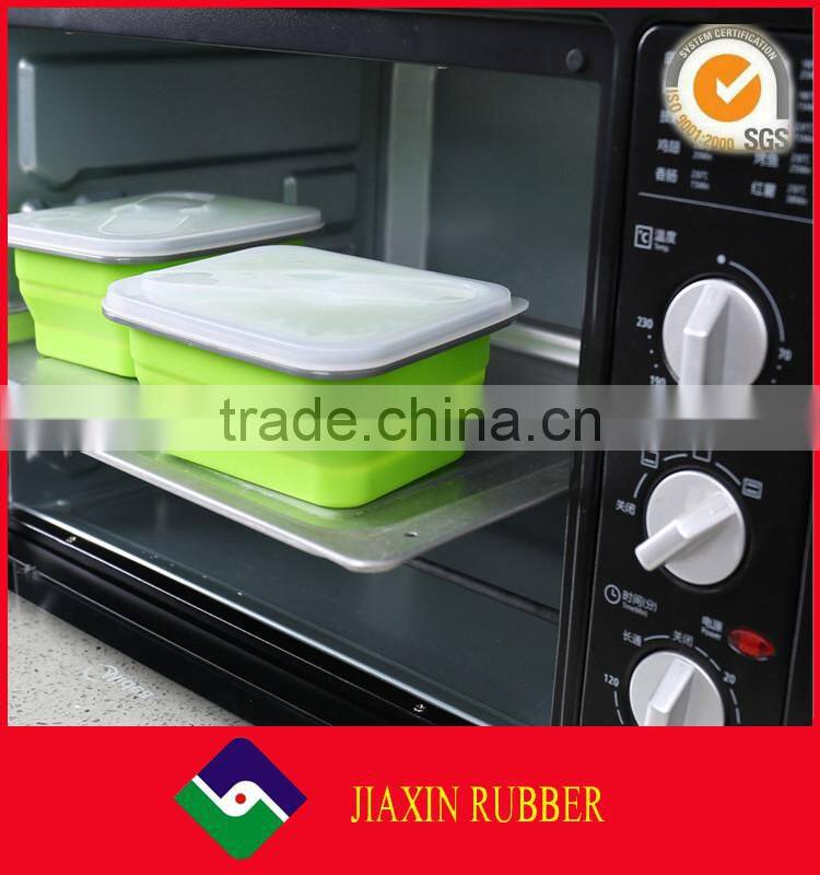 FDA approve food grade collapsible silicone lunch box portable bento box disposable food containers 600 ml