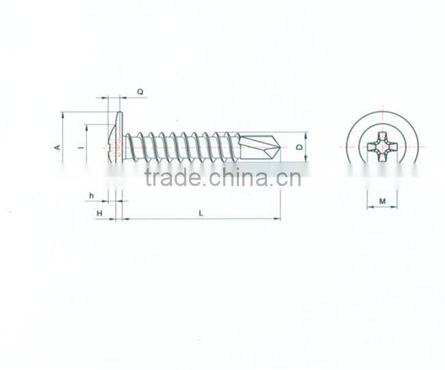 STAINLESS STEEL SELF DRILLING SCREWS MODIFIED TRUSS HEAD C1022 HARDEN