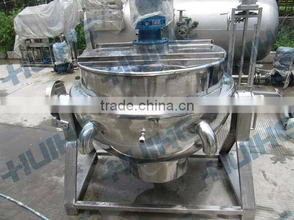 Hot natural gas heating jacketed mixng kettle