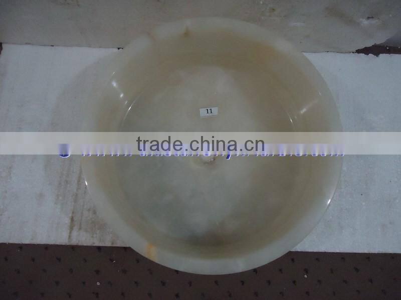 NICE & SHINE PURE WHITE ONYX ROUND BOWL SHAPED SINKS AND BASINS