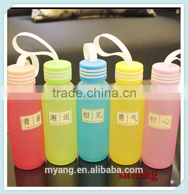 BPA Free 300ml eco friendly PC plastic dull polished water bottle,colorful plastic water bottle