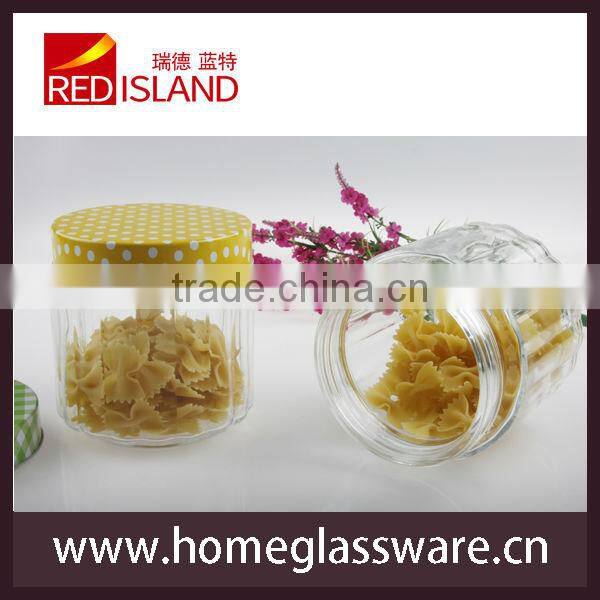 800ml to 2000ml carving pattern glass storage canister with stainless steel lid