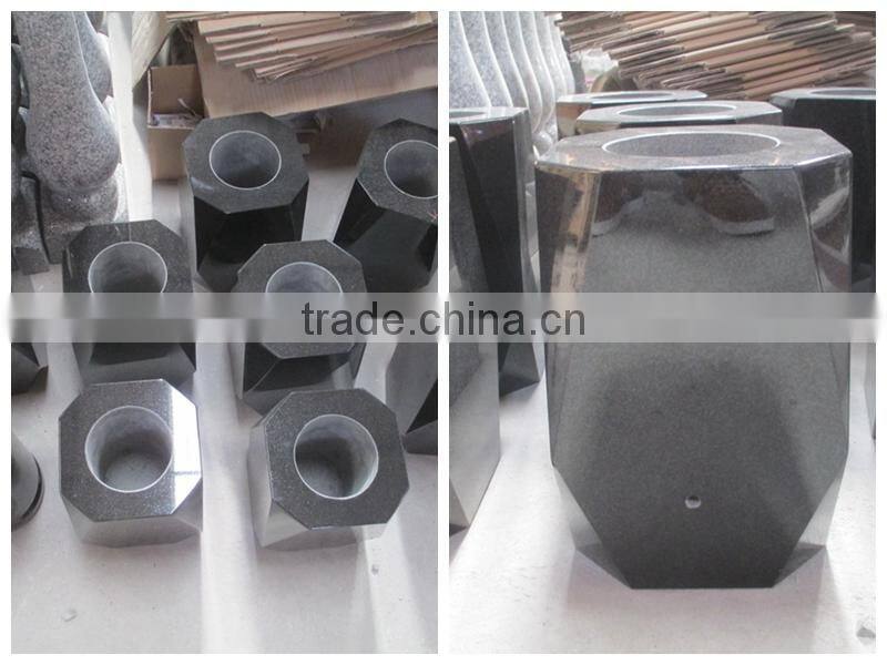 Vase for Tombstone Price Black Chinese Granite Vase for Cemetery Polished Vase and Chinese Glass Vase