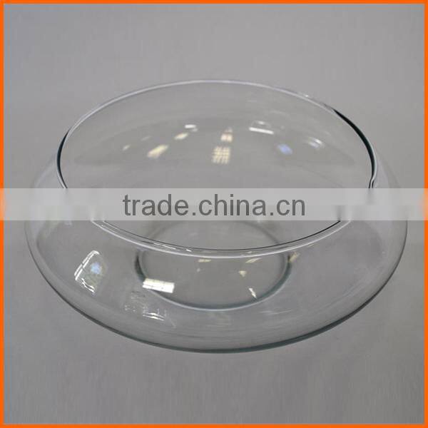 Large clear round glass bowl vase