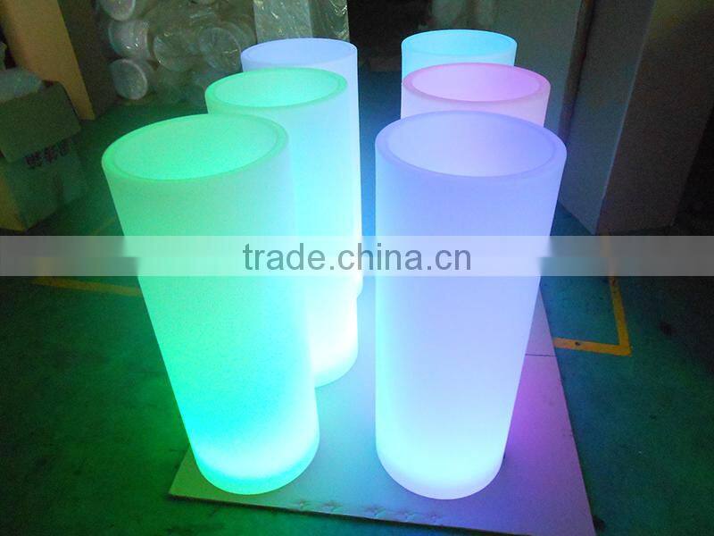 High quality PE LED round flower pot/PE led bucket /LED cooler for outdoor/wedding decor/bar/nightclub