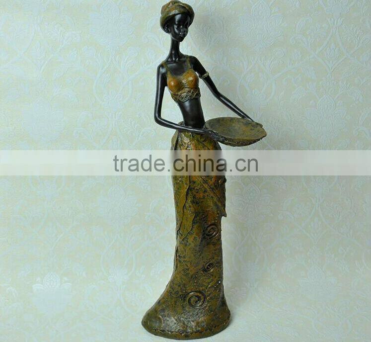 Black African girl resin sculpture series,interior decorations sculpture