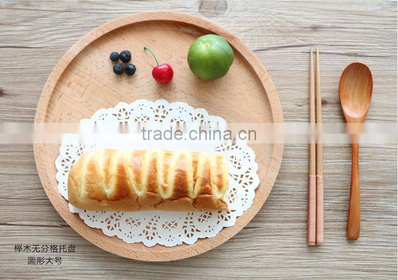 Logo customized solid beech square wooden serving tray
