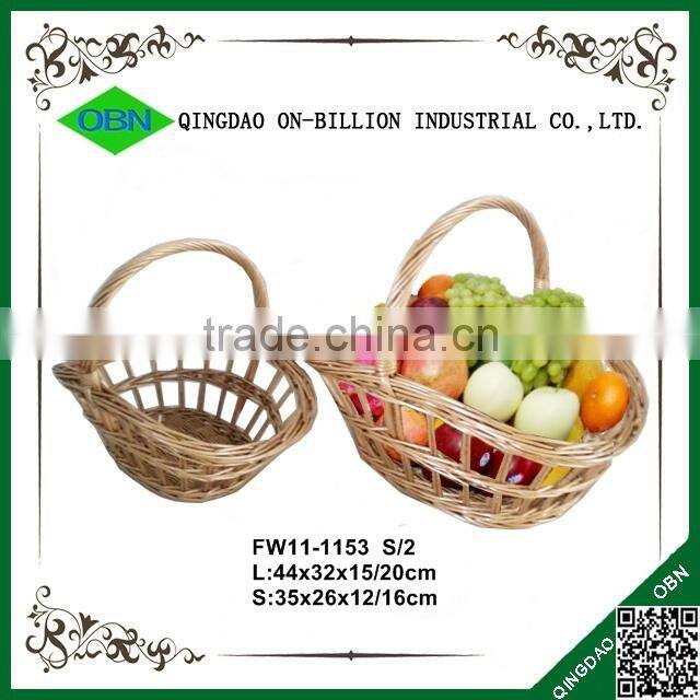 Willow wicker plate with handle