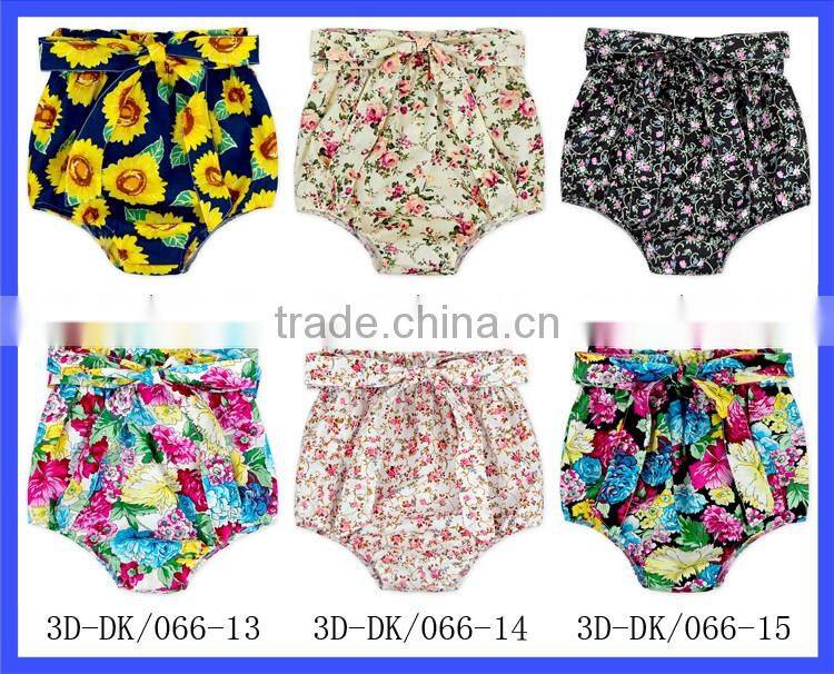 Sweet Baby Grils Summer Floral Bowknot High Waist Bloomer