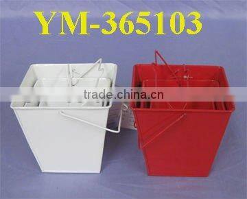 black and white durable metal box garden pot with hand