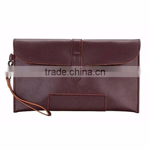 PU Leather Clutch Wallets Purse Handbag With Wristbelt