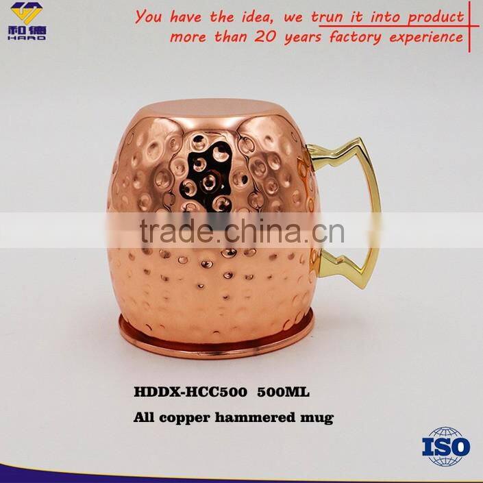 Custom 20OZ Promotional Hammered Copper Moscow Mule Mug,Stainless Steel Mug