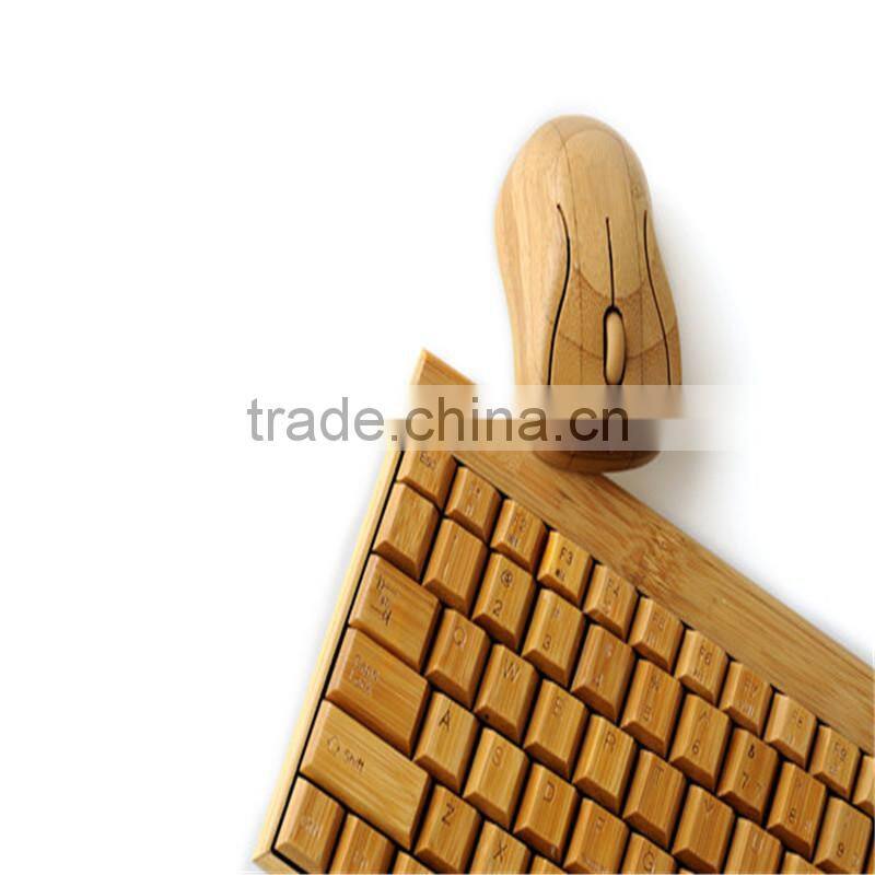 Classical elegant Chinese bamboo wireless suit one key area keyboard & mouse employed universally