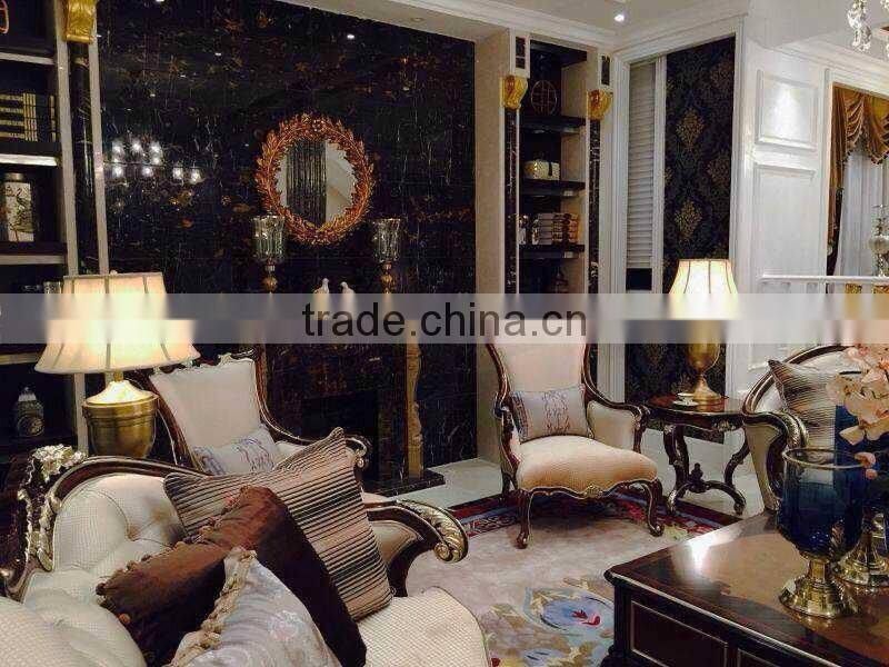 Ornate polyresin decorative framed mirror for indoor use