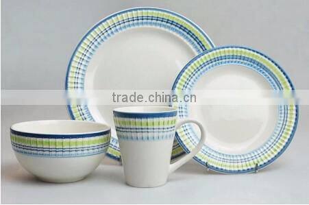 8"colorful plate and 300ml colorful mug ceramic