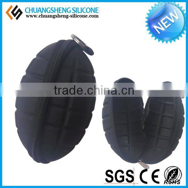 Bomb shaped silicone smart wallet, silicone coin purse, kids money bag