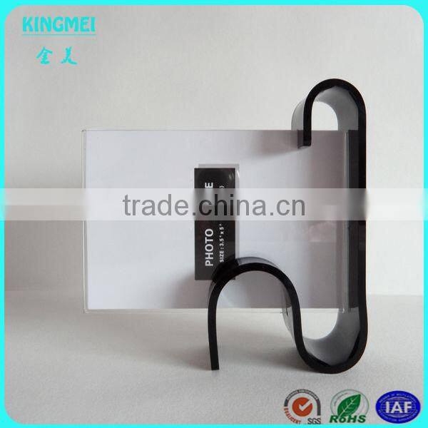 KM-VP84 Clear Acrylic Picture Photo Frame Display With Black Base