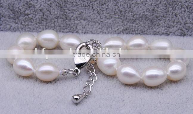 wholesale 6-7mm rice freshwater pearls bracelet design