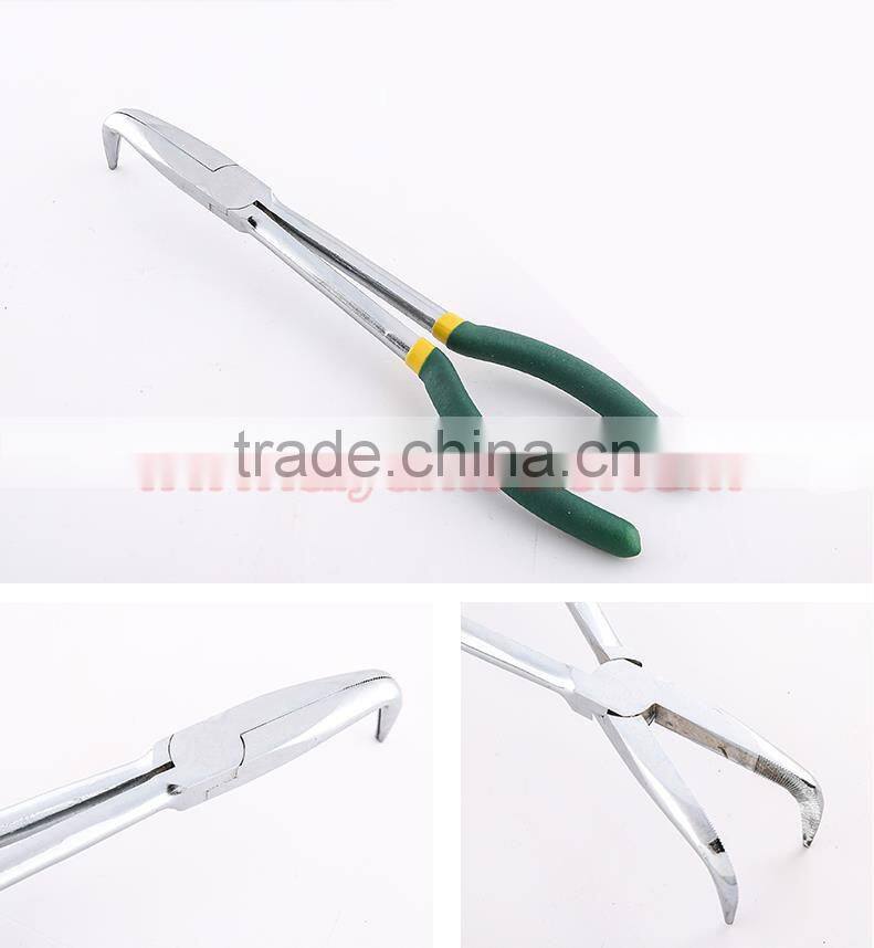 11" 280mm Auto Pliers Carry Pouch Auto Pliers Long Reach 45-Degree Bent Long Nose Pliers