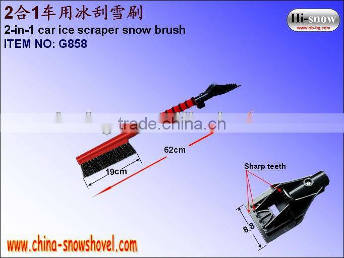 Car heavy-duty snow brush with ice scraper