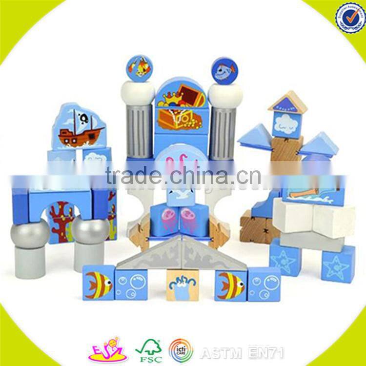 Wholesale colorful baby wooden bricks toy diy creative toddler wooden bricks toy W13A030