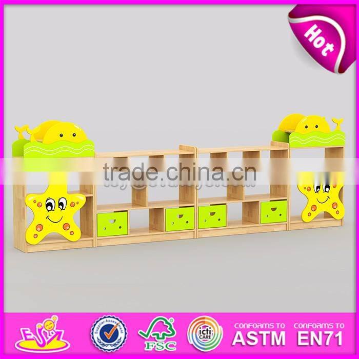 Customized kindergarten storage furniture wooden children toy shelves W08C199
