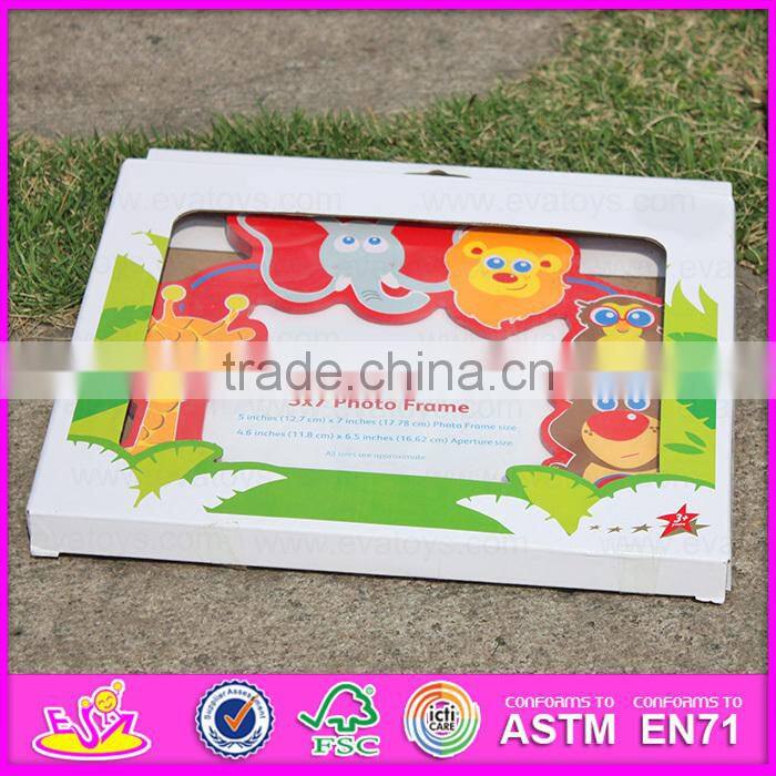 2015 Colorful kid wooden picture frame,Cheap wholesale wooden picture frame,Wooden wall hanging decorative picture frame W09A039