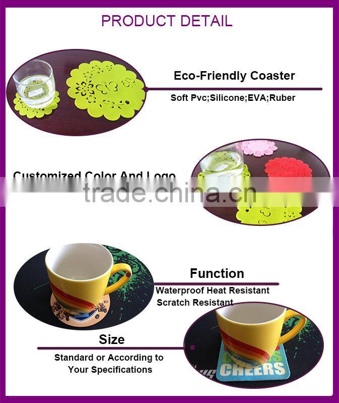 Customized printed logo square pvc beer coaster