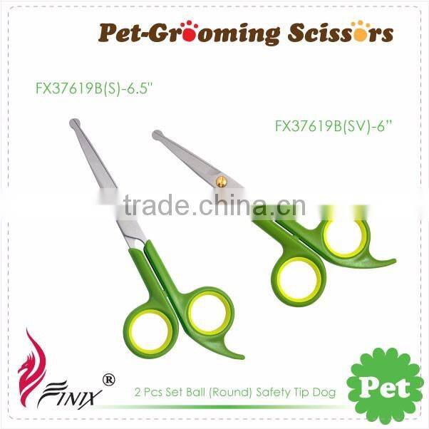 2 Pcs Set Ball (Round) Safety Tip Dog & Pet Grooming Scissors