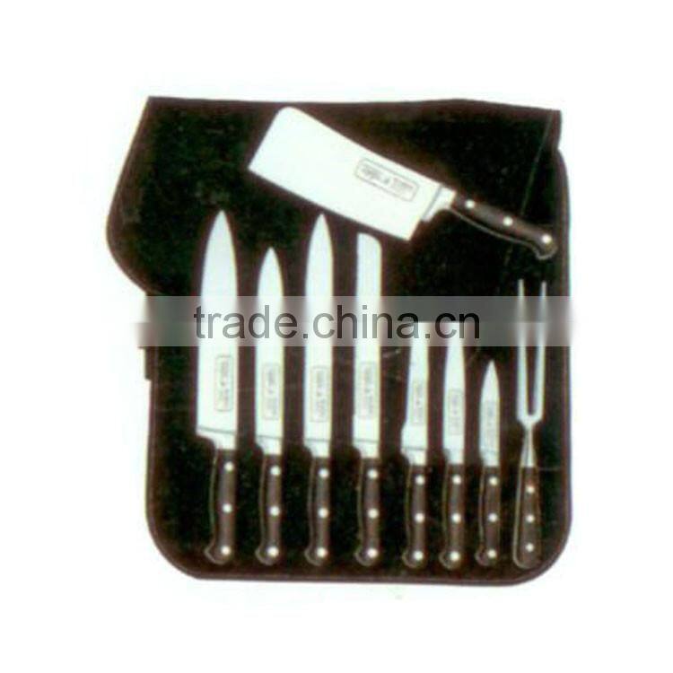 6pcs PP handle color coating kitchen knife with block set