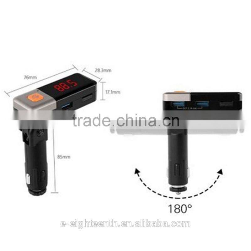 2016 new arrival USB Car Charger model Bluetooth handsfree Car FM Transmitter MP3 Player