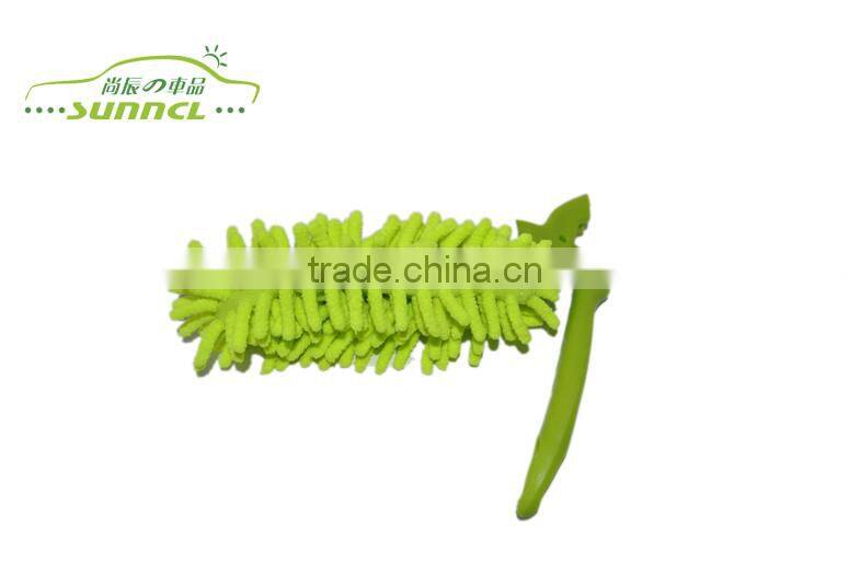 Folding 100% Polyester Chenille Car Brush , Microfiber Car Cleaning Brush