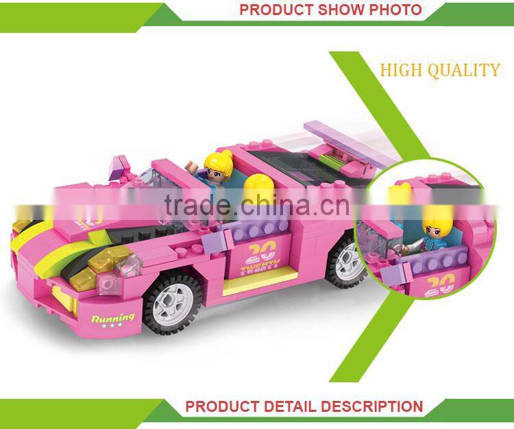 Funny plastic building blocks set intelligent diy model car toy