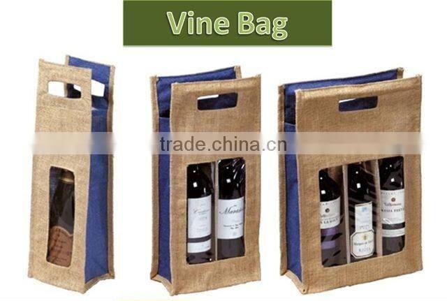 Jute wine bottle packaging